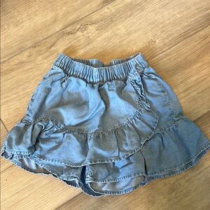 Blue Ruffled Denim Skirt-really a skort.